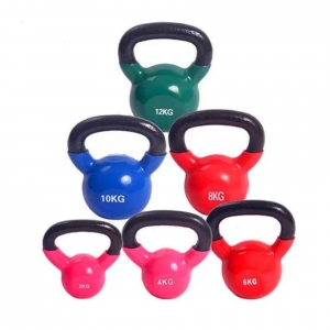 china kettlebell factory Durable Colorful Fitness Equipment Vinyl Dipping Coated Cast Iron Kettlebell